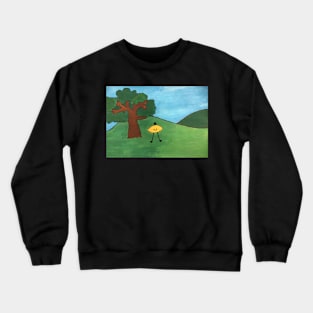 Gribby the Lemon Guy under a tree Crewneck Sweatshirt